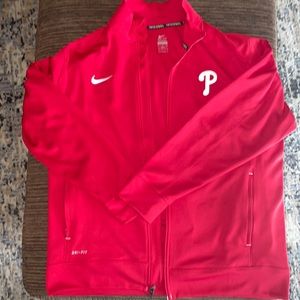 Nike baseball Philadelphia Phillies full zip Dri fit jacket.  Mens XL.